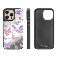 Coque de téléphone de luxe effet miroir pour iPhone 15/16/17, antichoc en TPU+PC, étanche et anti-traces de doigts