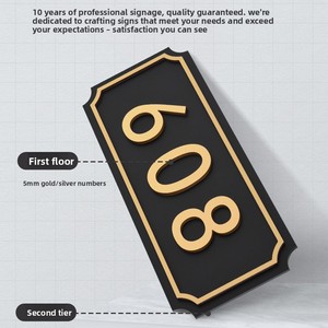 <span class=keywords><strong>Plaque</strong></span> de porte en acrylique avec numéro de <span class=keywords><strong>maison</strong></span>, <span class=keywords><strong>autocollant</strong></span> 3D haut de gamme pour bureau, hôtel, usage domestique - Product Image 4