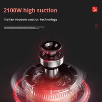 Aspirateur vertical mural noir 220V alimenté par prise électrique 2100W pour les laveries de voitures et l'usage domestique