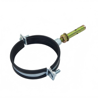 Support de tuyau galvanisé, pince fendue doublée de caoutchouc EPDM, fixation d'expansion M8+M10 pour support de tuyau de drainage en PVC