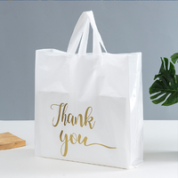 Sac à poignée personnalisé en polyéthylène recyclé réutilisable, sac en plastique pour épicerie, sacs à poignée pour vêtements