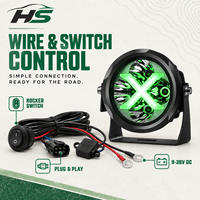 HSSH Phare LED rond rétroéclairé RGB de 4 pouces 40W à faisceau large avec interrupteur filaire pour conduite tout-terrain