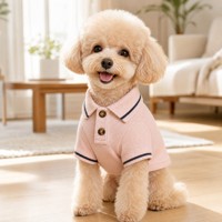 Polo pour chien en maille piqué respirante, mélange de coton, t-shirt pour animal de compagnie à manches courtes avec col, vêtement d'été