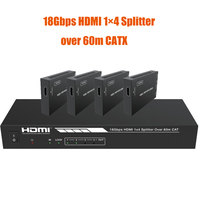 18Gbps divisor HDMI 4k 1x4 sobre CAT6/7 4K IR remoto HDMI divisor pantalla extendida para cine en casa ssytem