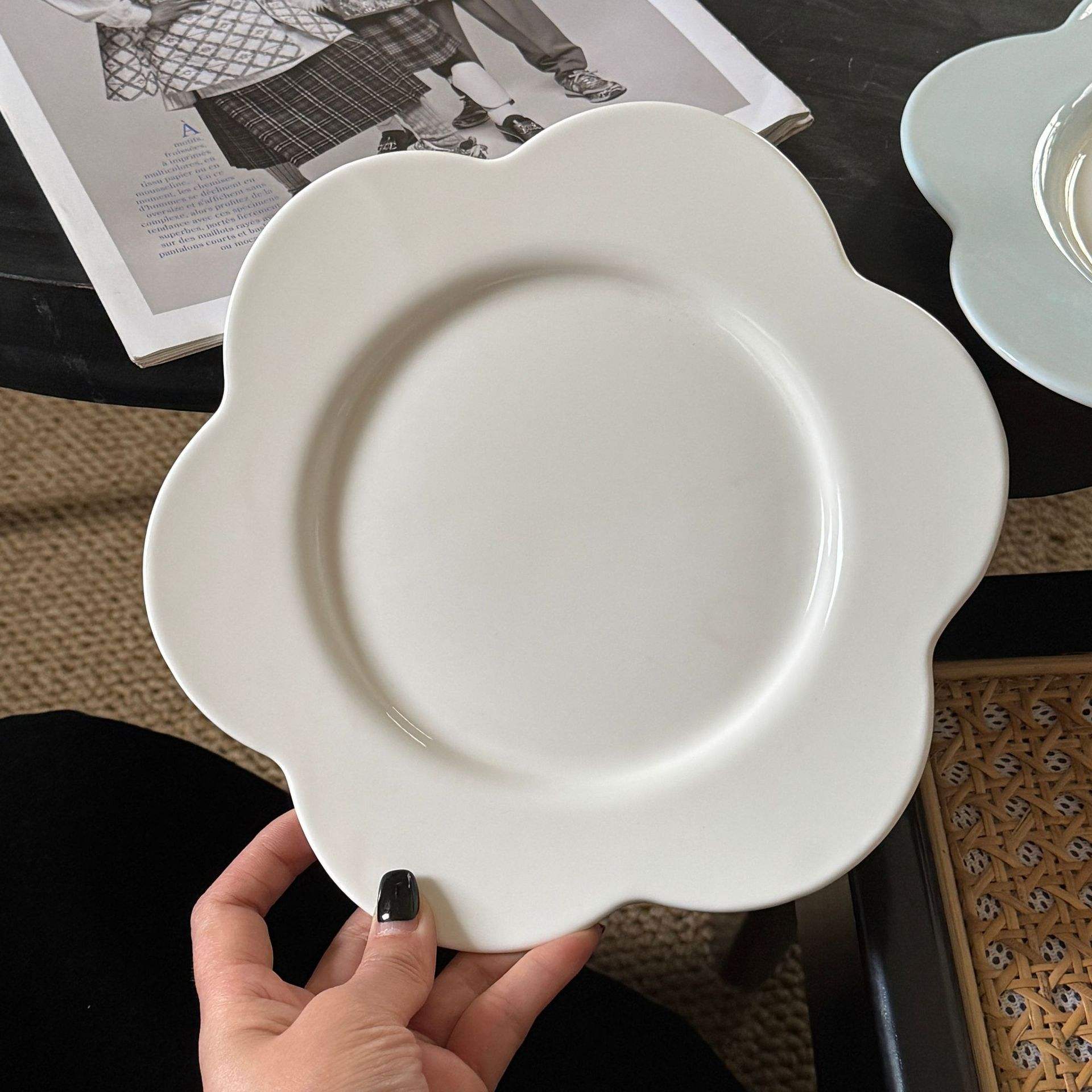 Pure white petal plate