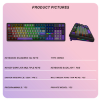 Clavier de jeu mécanique rétroéclairé RVB E YOOSO avec interrupteurs Hot-Swap, conception 104 touches, USB Type-C, touches programmables, Plug-and-Play pour