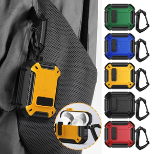 Étui de protection GSCASE en fibre de carbone TPU de luxe avec verrouillage pour écouteurs <span class=keywords><strong>Airpods</strong></span> Pro 2, étui de chargement pour Airpod Pro 3 4 - Product Image 1