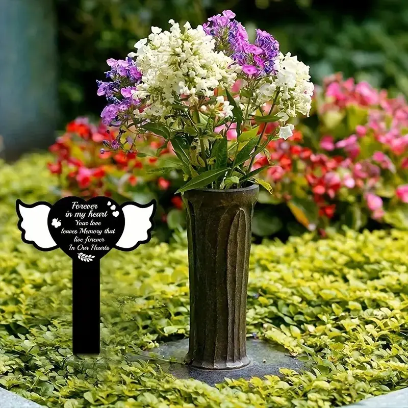 기념 선물 분실 애완 동물 패 방수 아크릴 묘비 묘지로 장식 된 야외 애완 동물 기념 정원