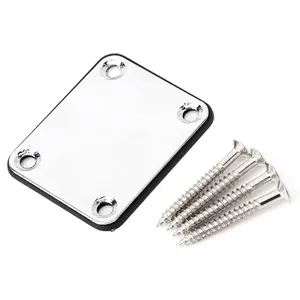 Chrome Guitar Neck Joint Board Neck Plate Guitar w/4 Screws for Electric Guitar parts