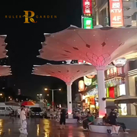 Parasol motorisé géant pour la mosquée, résistant au vent, cadre en aluminium anti-corrosion, membrane en PVC robuste