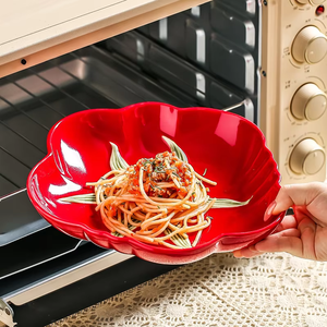 Wholesaler High Quality Ceramic Tomato Plate Ceramic Fruit Plate, Red Plate for Tableware, Dishwasher and <b>Microwave</b> - Product Image 4