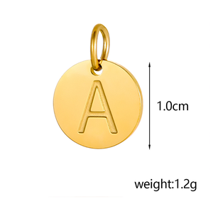 OEM 18k altın kaplama paslanmaz çelik kolye kolye DIY mektup aksesuarları takı toptan Charms Unisex parti hediye - Product Image 5