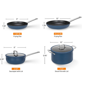 Ensemble de casseroles en métal de haute qualité, 6 pièces, avec couvercles en verre, poignées amovibles, compatibles lave-vaisselle, four, gaz, induction, céramique - Product Image 3