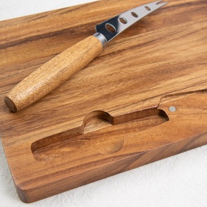 Tabla de Quesos y Charcutería de Madera de Acacia Ecológica Personalizada al por Mayor, Tabla de Cortar y Servir con Juego de Cuchillos, Solo Lavado a Mano - Product Image 6