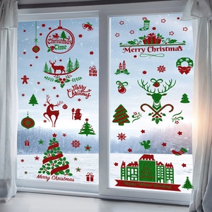Set de Adhesivos Estáticos para Ventanas con Diseño de Castillo de Nieve Navideño, con Purpurina Dorada y Copos de Nieve, para Decoración Navideña del Hogar, Magia Invernal - Product Image 2