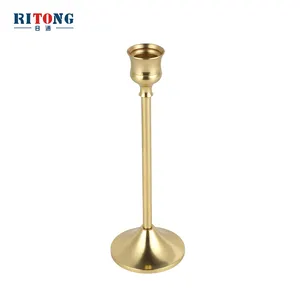 Professional Brass Custom Processing Christmas Home Decoration Antique Candlestick Holders Taper Brass Metal Candle Holder Gold