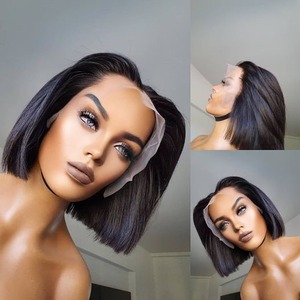 Peluca de cabello humano prearrancado para mujeres negras, 5x5, cierre de encaje, corte <span class=keywords><strong>Bob</strong></span> corto, alta calidad, venta al por mayor, <span class=keywords><strong>2022</strong></span> - Product Image 4