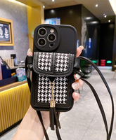 Dompet Kartu dengan Tali Selempang, Casing Ponsel Mewah Bergaya TPU untuk iPhone 17 15 Pro Max 14 13,  Aksen Rumbai Modis