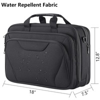 Sac d'ordinateur portable classique multifonctionnel extensible de haute qualité en polyester imperméable pour hommes et femmes, idéal pour les voyages d'affaires et le bureau, sacoche quotidienne