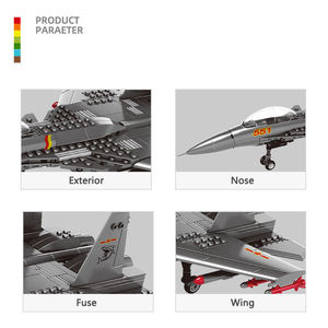 Wange 4001 Modèle de chasseur porte-avions Requin Volant, compatible avec les petites briques de construction, ensemble de jouets éducatifs - Product Image 4