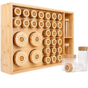 Factory Direct Customized Bamboo 5-tier Storage Canisters & Spice <b>Rack</b> for Organizer in <b>Kitchen</b> - Product Image 1