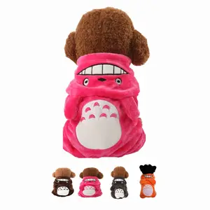 Personnalisation en gros 2022 nouveaux vêtements pour chiens de compagnie chien manteau chaud avec capuche mignon Animal Totoro Pack