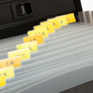 Deli 5232 A4 Accordion Bag 13 Compartment Document Storage Office Organizer Black And Blue Rectangle Simple Style - Product Image 2