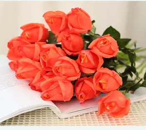 2023 45cm Factory Direct Price Wholesale Silk Flowers Rose For Home Decoration Flower Arrangement Valentines Day Gifts Made In C