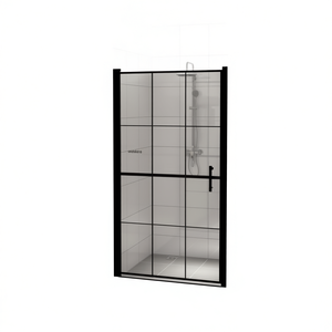 Porte de douche en verre trempé 39,4x70,1 pouces avec cadre coulissant design minimaliste épaisseur 8 mm - Product Image 1