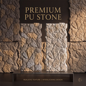 Pannelli Murali in Finta Pietra LONGTE PU, Rivestimento Esterno, Piastrelle Leggere Decorative, Effetto Roccia Testurizzato, Facile Installazione - Product Image 1