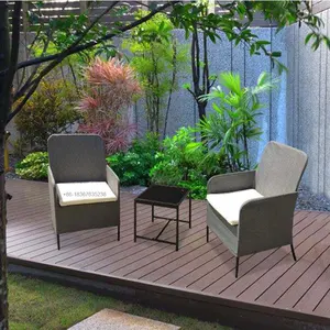 Hochwertige Garten Outdoor Textilene Wickel möbel Aluminium rahmen gepolsterte Stoff Stuhl Set