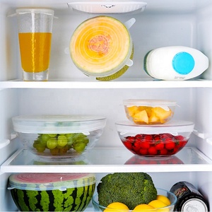 6 Pack Food Grade Food Saving Container Lid Sets Stretchy Bowl Covers Flexible Reusable Silicone <span class=keywords><strong>super</strong></span> Stretch Lids - Product Image 3