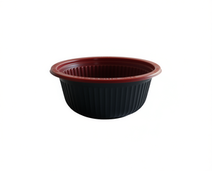 Ciotola in PP da 22oz Nera e Rossa, Contenitore Leggero per Servire Cibo, Design Moderno per Feste - Product Image 1