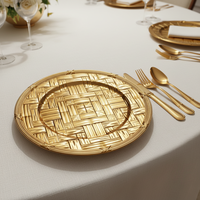 Assiettes de Présentation de Luxe 13 Pouces en Gros, Motif Personnalisé, Durables et Réutilisables pour la Maison, Mariages, Anniversaires, Dîners et Événements Formels