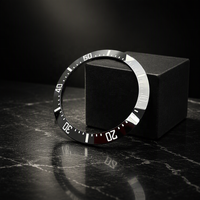 Inserts de lunette en céramique lumineuse Shiny Slope 38 mm, livraison rapide pour pièces de montre 007