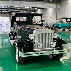 Coche Eléctrico Vintage Personalizado Zhenda con Carrocería Negra, Interior Azul, Vehículo Retro Antiguo, Lujoso y Elegante para Bodas y Eventos - Product Image 3