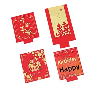 Sobres Rojos Plegables de 5 y 10 Pliegues con Estampado Bronceado para Bodas, Sin Logotipo, Diseño Creativo, Venta al Por Mayor, Novedad 2026 - Product Image 1
