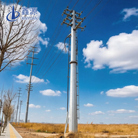 Tour de ligne de transmission 5M-50M 200kV Q235/Q358/Q420, tour monopoteau autoportante