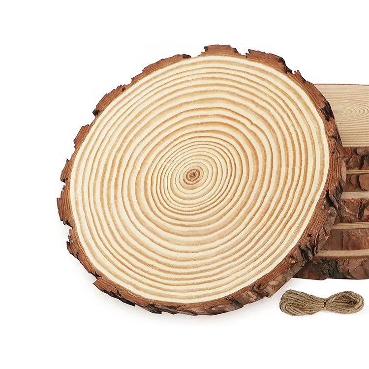 Unfinished Pine Piece Round Wooden Christmas Ornaments Wood Slices For Craft And Diy Jewelry Making