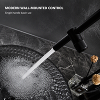 Robinet de lavabo suspendu en laiton massif, homologué CE, pour eau chaude et froide, robinet de baignoire, bec en or brossé, vente en gros, emballage personnalisé