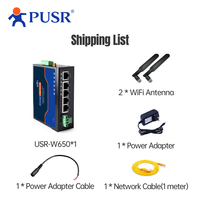 Convertidor de Protocolo PUSR Serial CAN RS485/RS232 Ethernet/WiFi, WiFi de Doble Banda, 5 Puertos Gigabit, Modbus RTU TCP Gateway, Chip Qualcomm