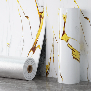 Indoor Waterproof <b>Vinyl</b> Modern 3D Marble Reusable Wall Sticker Roll Peel and Stick Wallpaper - Product Image 1