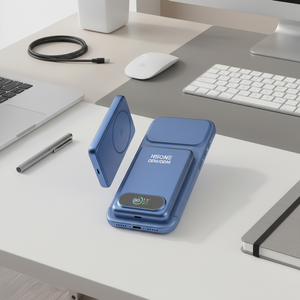 Banque d'alimentation magnétique filaire + sans fil Qi25W avec écran couleur TFT 10000mAh Batterie LCO Taille de carte de crédit N54 - Product Image 1