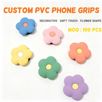 Pop Socket HP PVC Bunga Lucu Custom, Pola Logo Sesuai Pesanan, Aksesoris Sepatu Dekoratif Unisex