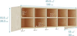 Màu sắc tự nhiên nhà văn phòng lớp học đồ nội thất treo tường lưu trữ cubby Tủ 10-phần treo áo Locker - Product Image 2