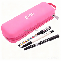 Étui à stylos en silicone imperméable Chinfai avec fermeture éclair, pochette en silicone, porte-cosmétiques en silicone, trousse de maquillage de voyage