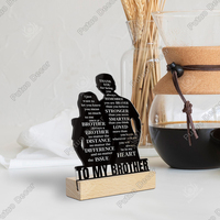 Personnage personnalisé Acrylique Famille Figurine Ornement de Table avec Base en Bois pour des Cadeaux Significatifs