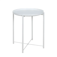 Petit meuble nordique moderne en fer Table basse stable et portable en métal à bord de plateau pour la maison Usage général Jardin Lit de thé Salon