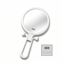 High-end 20x 30x 60x Magnifying Makeup Mirror; Foldable Compact Handheld Round Mirror with Electroplated Finish Plastic Frame