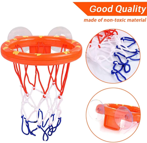 El más vendido, juguetes de baño para niños pequeños, divertido juego de bolas de aro de baloncesto, bonito diseño de ventosa, juego de agua de baño de goma personalizado para niños - Product Image 2